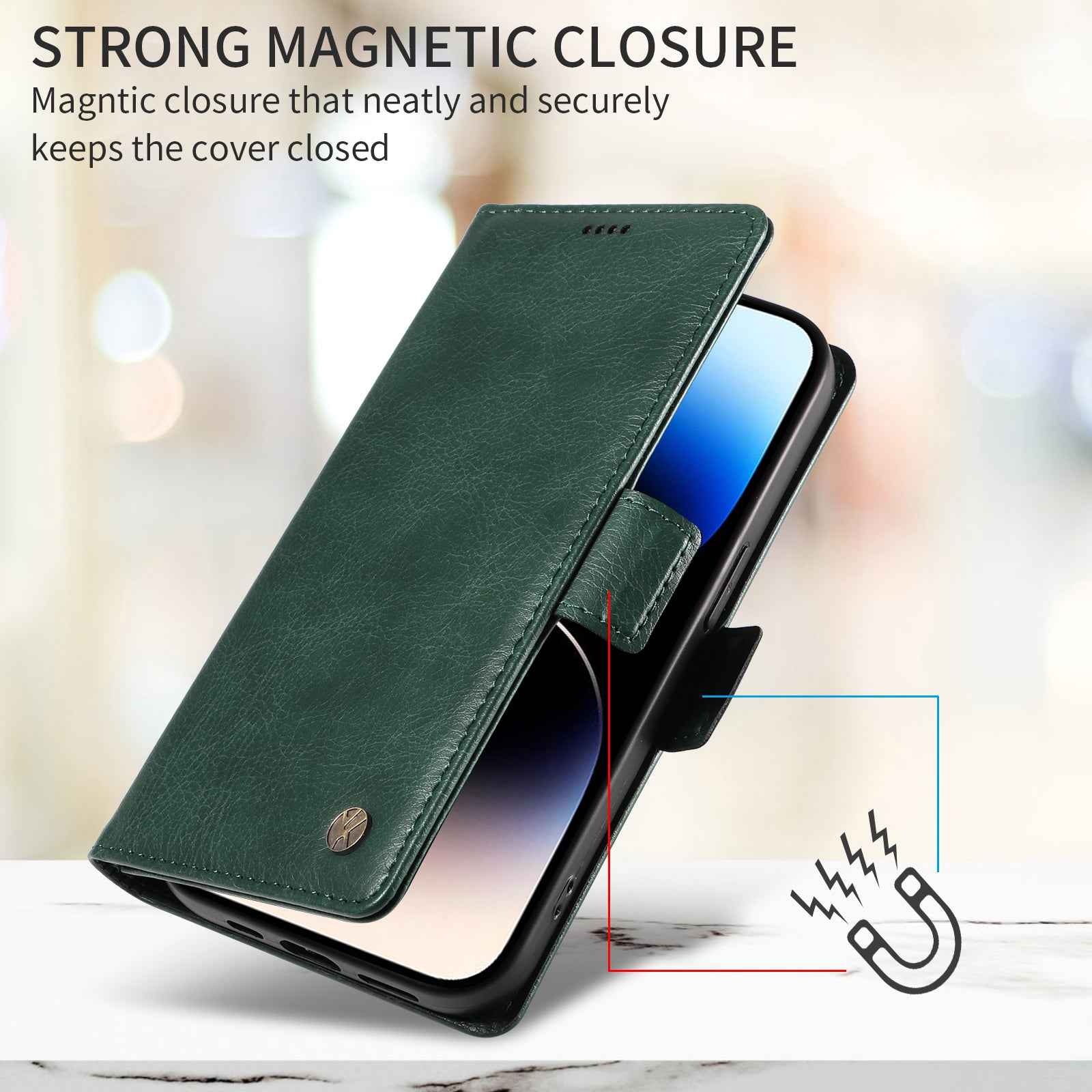 For Xiaomi 17 Pro Case YIKATU YK-007 Litchi Texture PU Leather Wallet Phone Cover - Green