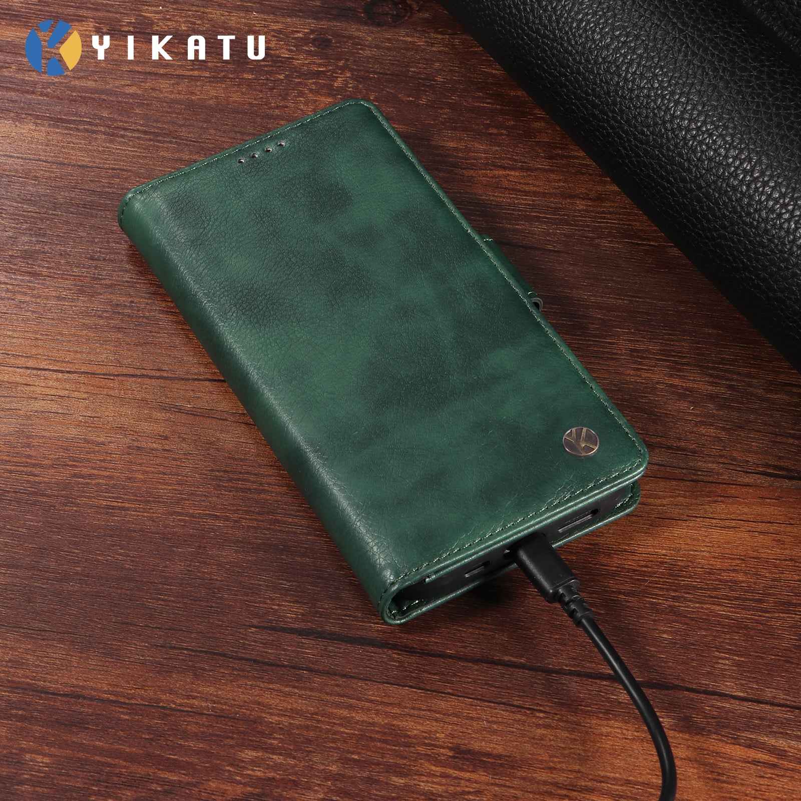 For Xiaomi 17 Pro Case YIKATU YK-007 Litchi Texture PU Leather Wallet Phone Cover - Green