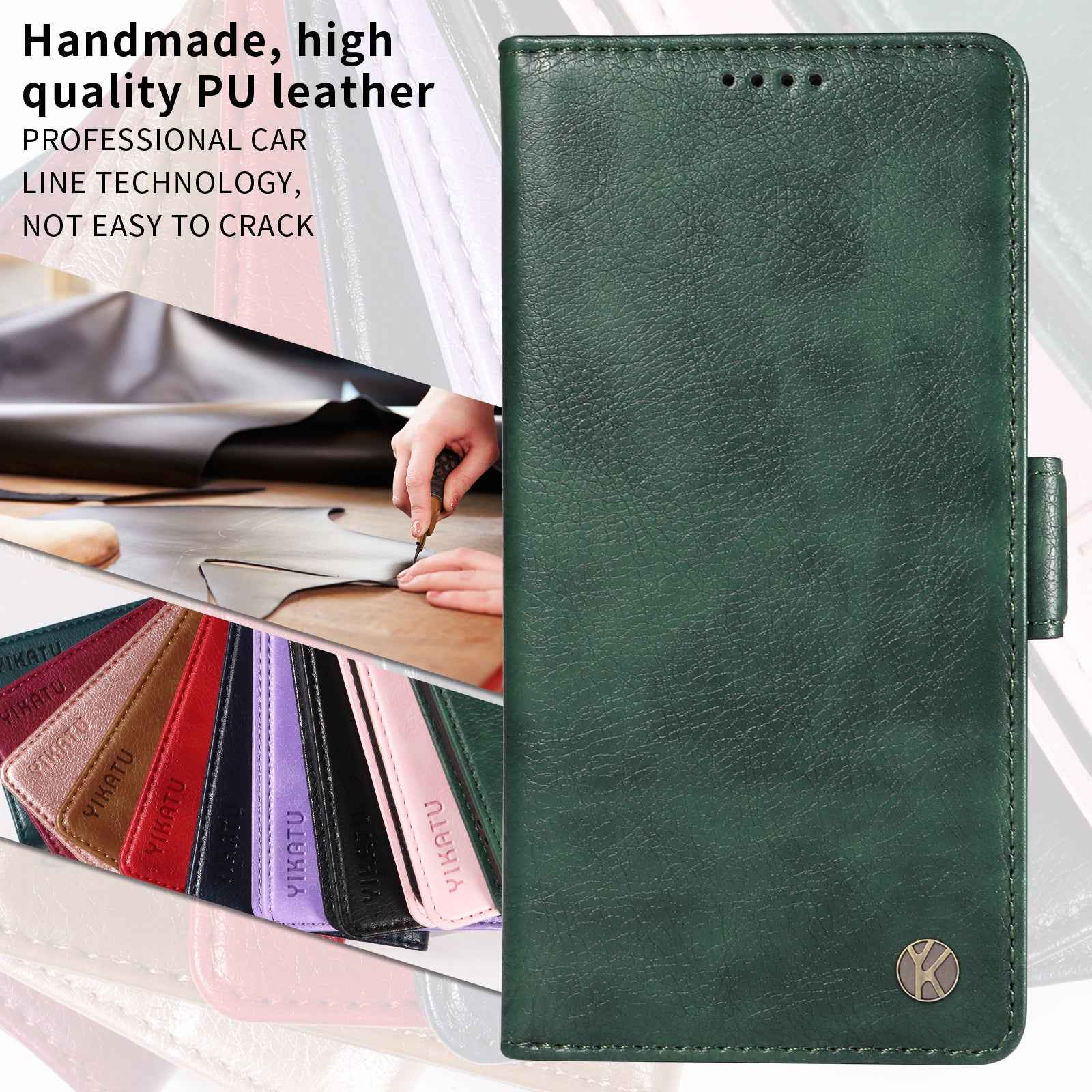 For Xiaomi 17 Pro Case YIKATU YK-007 Litchi Texture PU Leather Wallet Phone Cover - Green