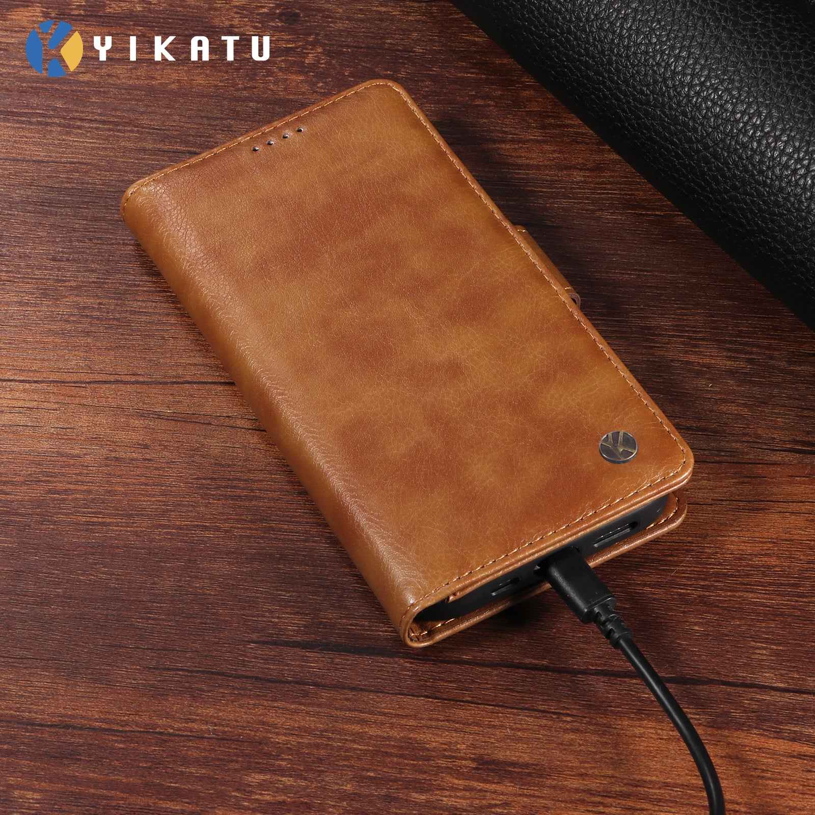 For Xiaomi 17 Pro Case YIKATU YK-007 Litchi Texture PU Leather Wallet Phone Cover - Brown