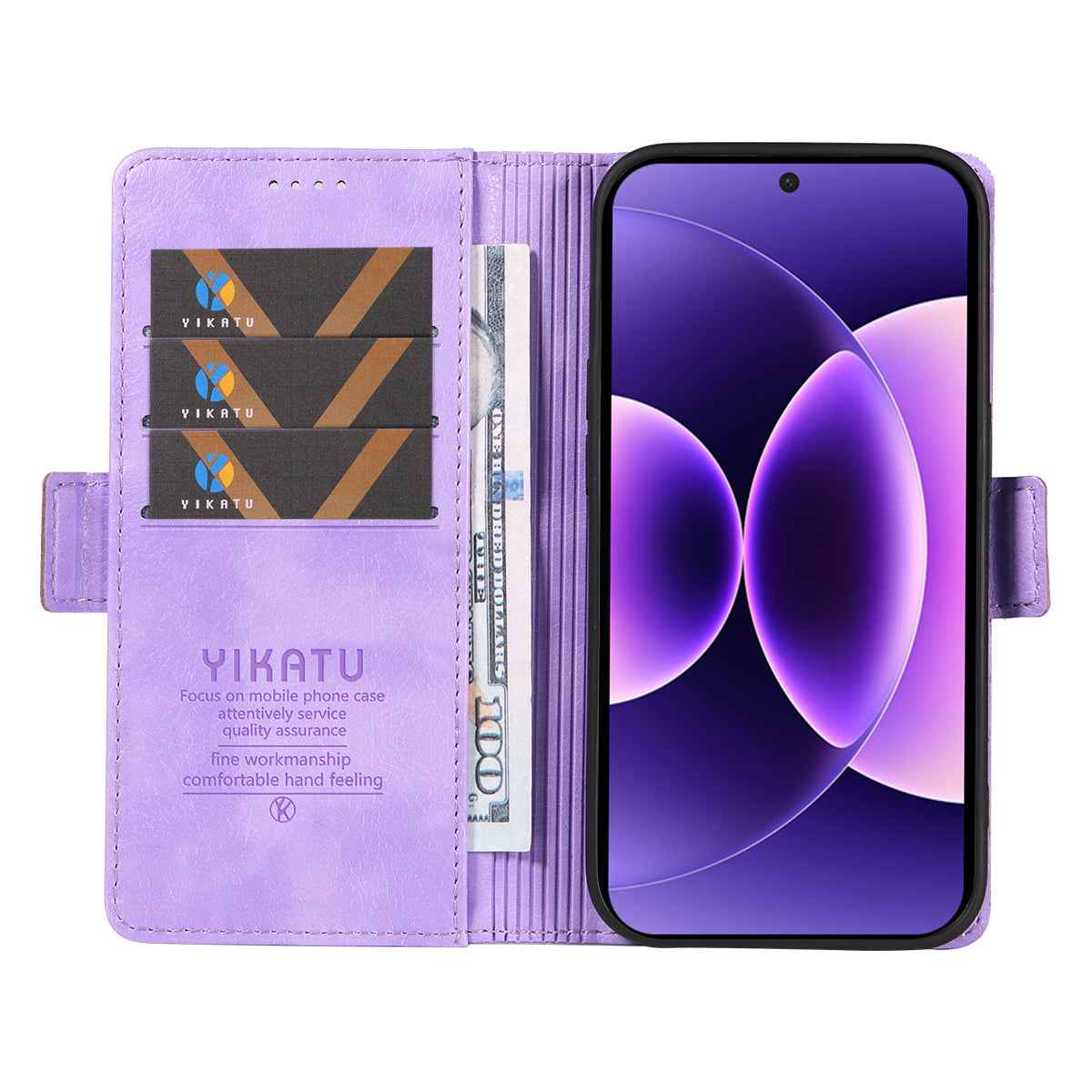 For Xiaomi 17 Pro Case YIKATU YK-007 Litchi Texture PU Leather Wallet Phone Cover - Purple