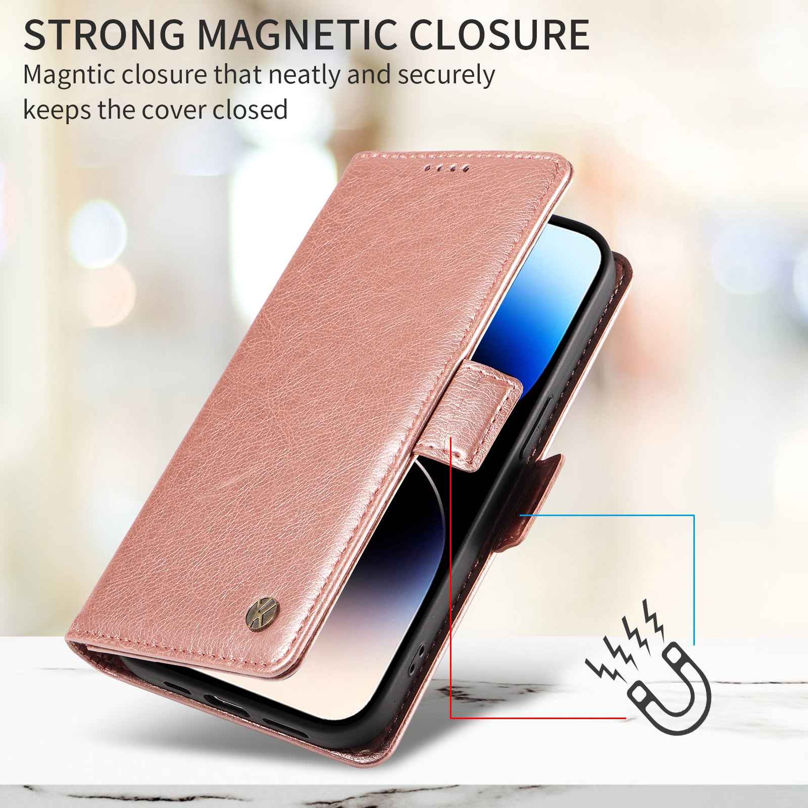 For Xiaomi 17 Pro Case YIKATU YK-007 Litchi Texture PU Leather Wallet Phone Cover - Rose Gold