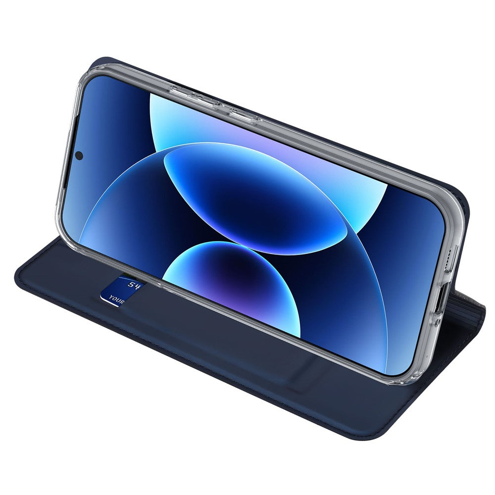For Xiaomi 17 Pro Max Case DUX DUCIS Skin Pro Series Leather Stand Cover Card Holder - Blue
