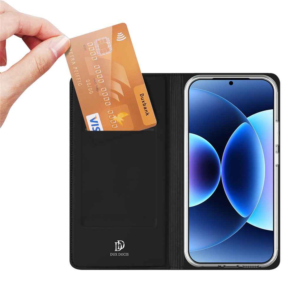 For Xiaomi 17 Pro Case DUX DUCIS Skin Pro Series Leather Stand Cover Card Holder - Black