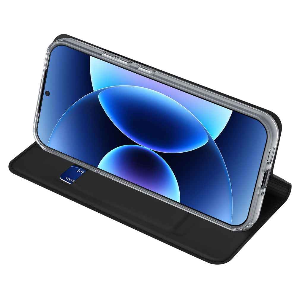 For Xiaomi 17 Pro Case DUX DUCIS Skin Pro Series Leather Stand Cover Card Holder - Black