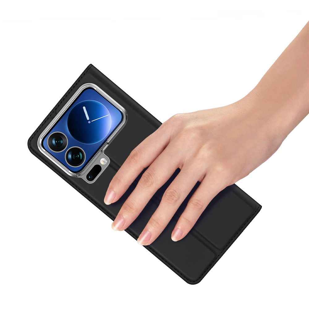 For Xiaomi 17 Pro Case DUX DUCIS Skin Pro Series Leather Stand Cover Card Holder - Black