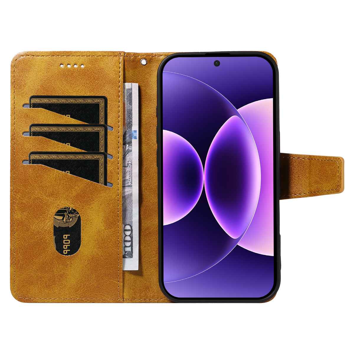 For Xiaomi 17 Pro Leather Case Wallet Stand Grids Imprinted Phone Cover with Strap - Yellow
