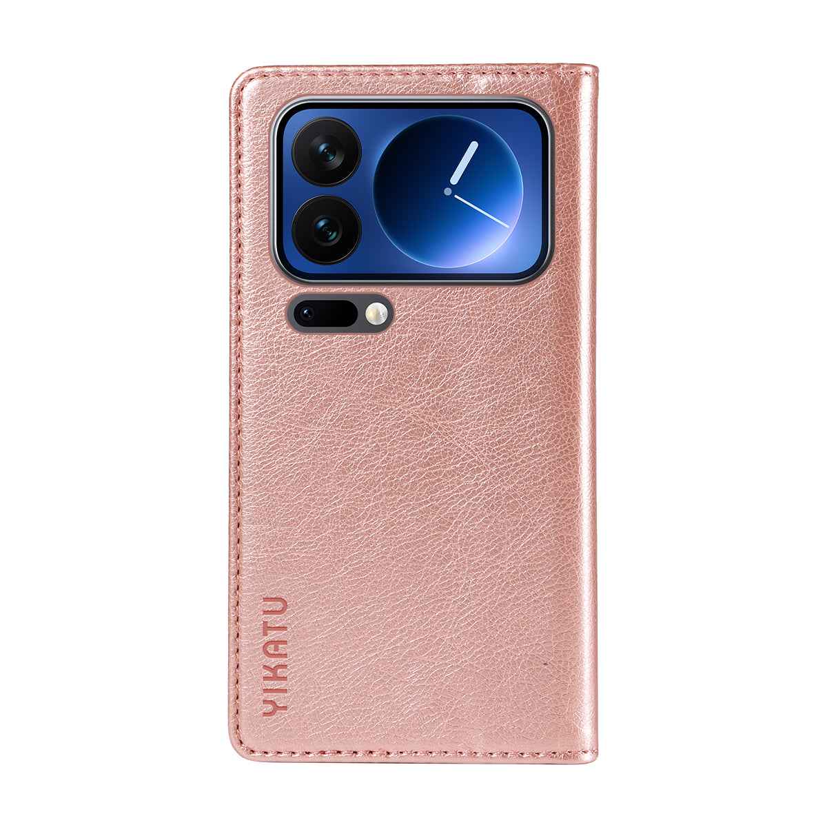 For Xiaomi 17 Pro Wallet Case YIKATU YK-006 Magnetic Closure Leather Phone Cover Litchi Texture - Rose Gold