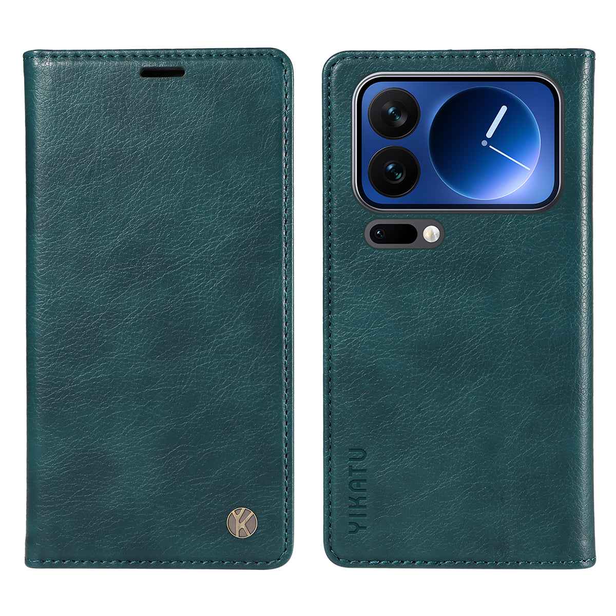 For Xiaomi 17 Pro Wallet Case YIKATU YK-006 Magnetic Closure Leather Phone Cover Litchi Texture - Blue