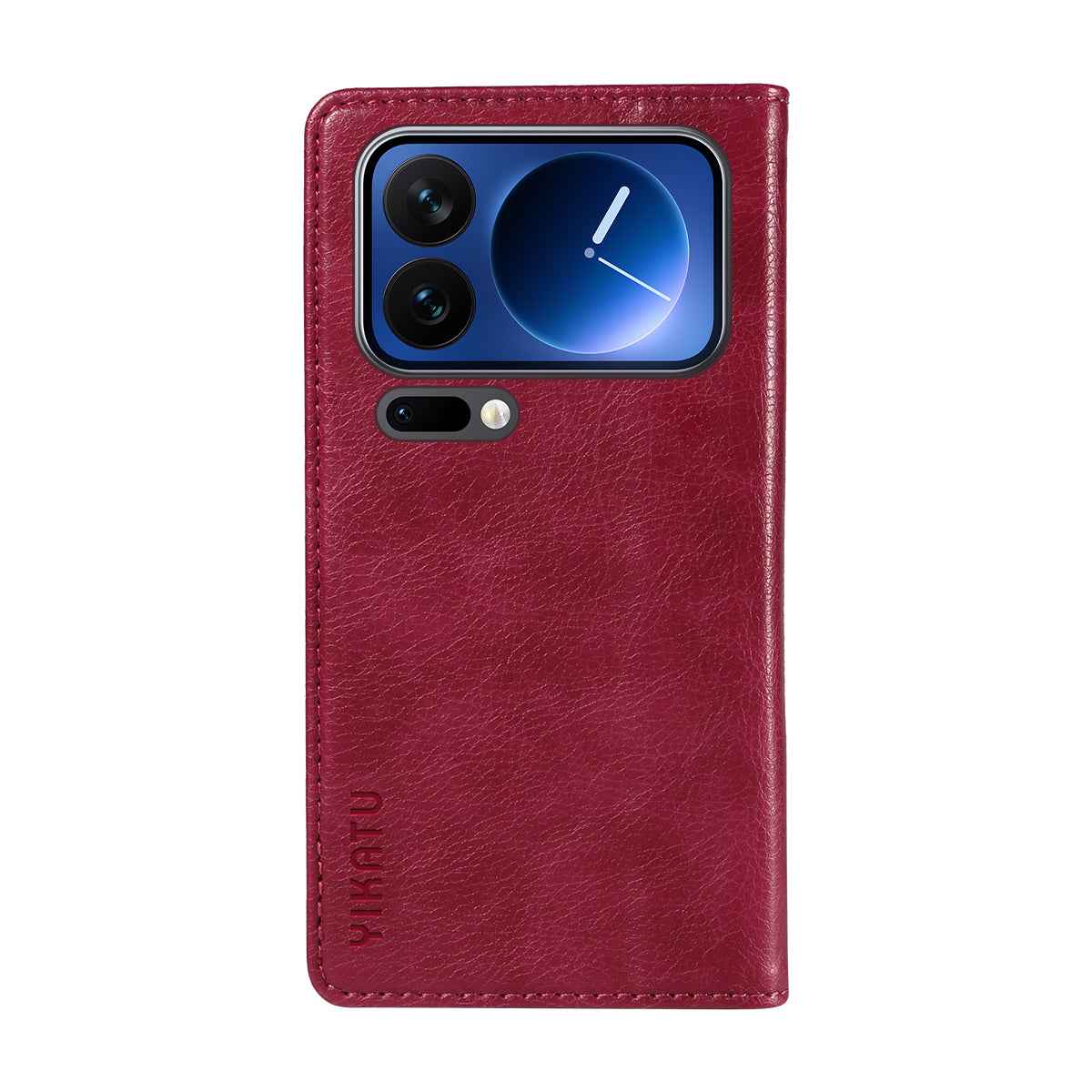 For Xiaomi 17 Pro Wallet Case YIKATU YK-006 Magnetic Closure Leather Phone Cover Litchi Texture - Wine Red