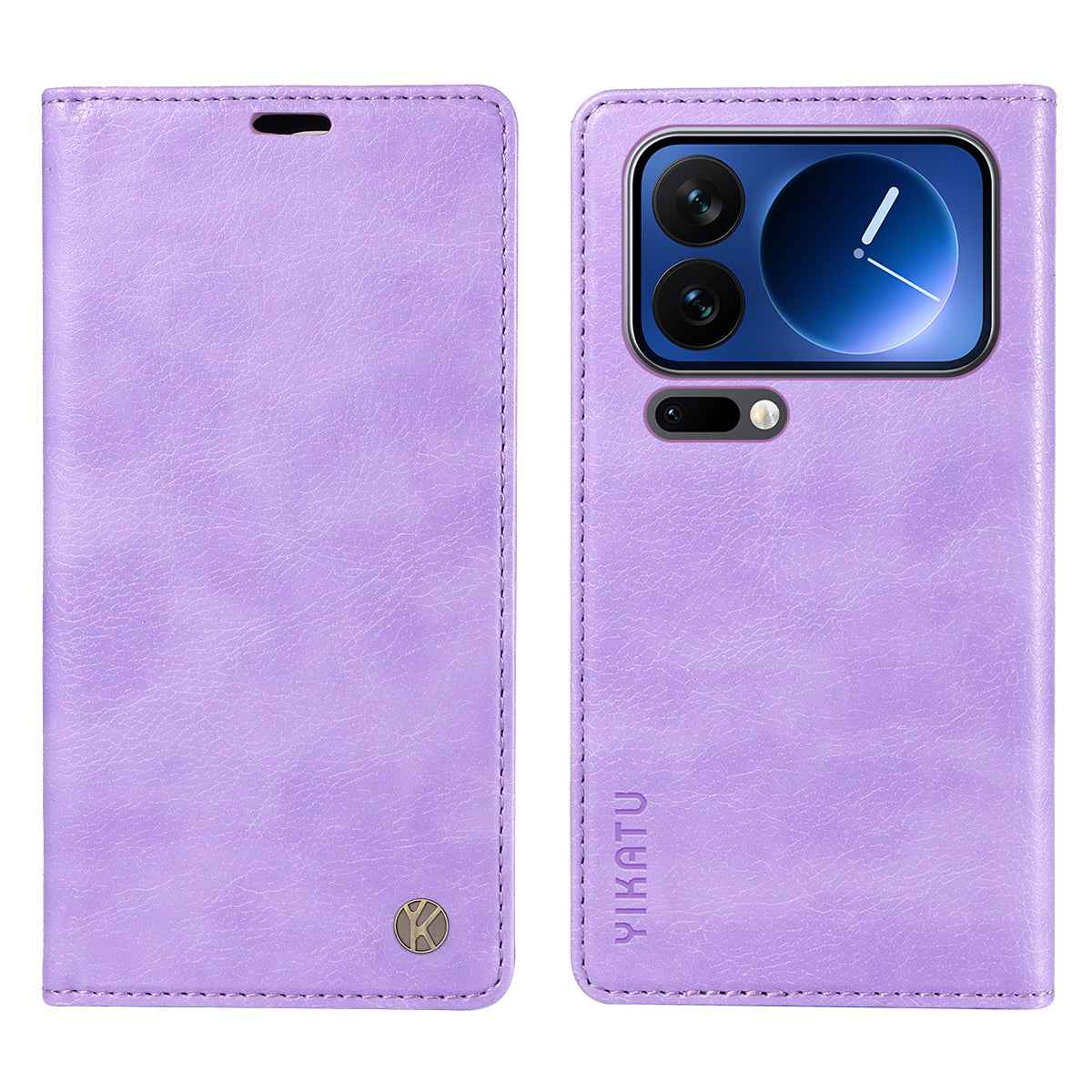 For Xiaomi 17 Pro Wallet Case YIKATU YK-006 Magnetic Closure Leather Phone Cover Litchi Texture - Purple
