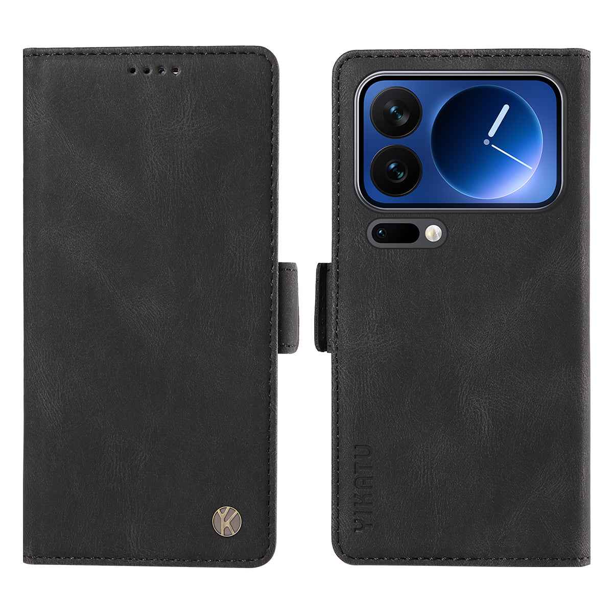 For Xiaomi 17 Pro Leather Case YIKATU YK-005 Skin-touch Feeling Wallet Phone Cover - Black