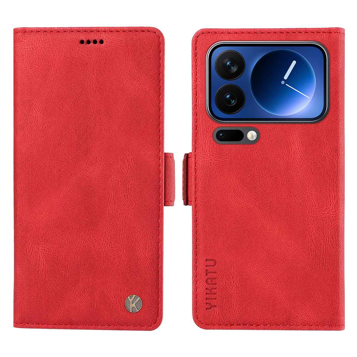 For Xiaomi 17 Pro Leather Case YIKATU YK-005 Skin-touch Feeling Wallet Phone Cover - Red