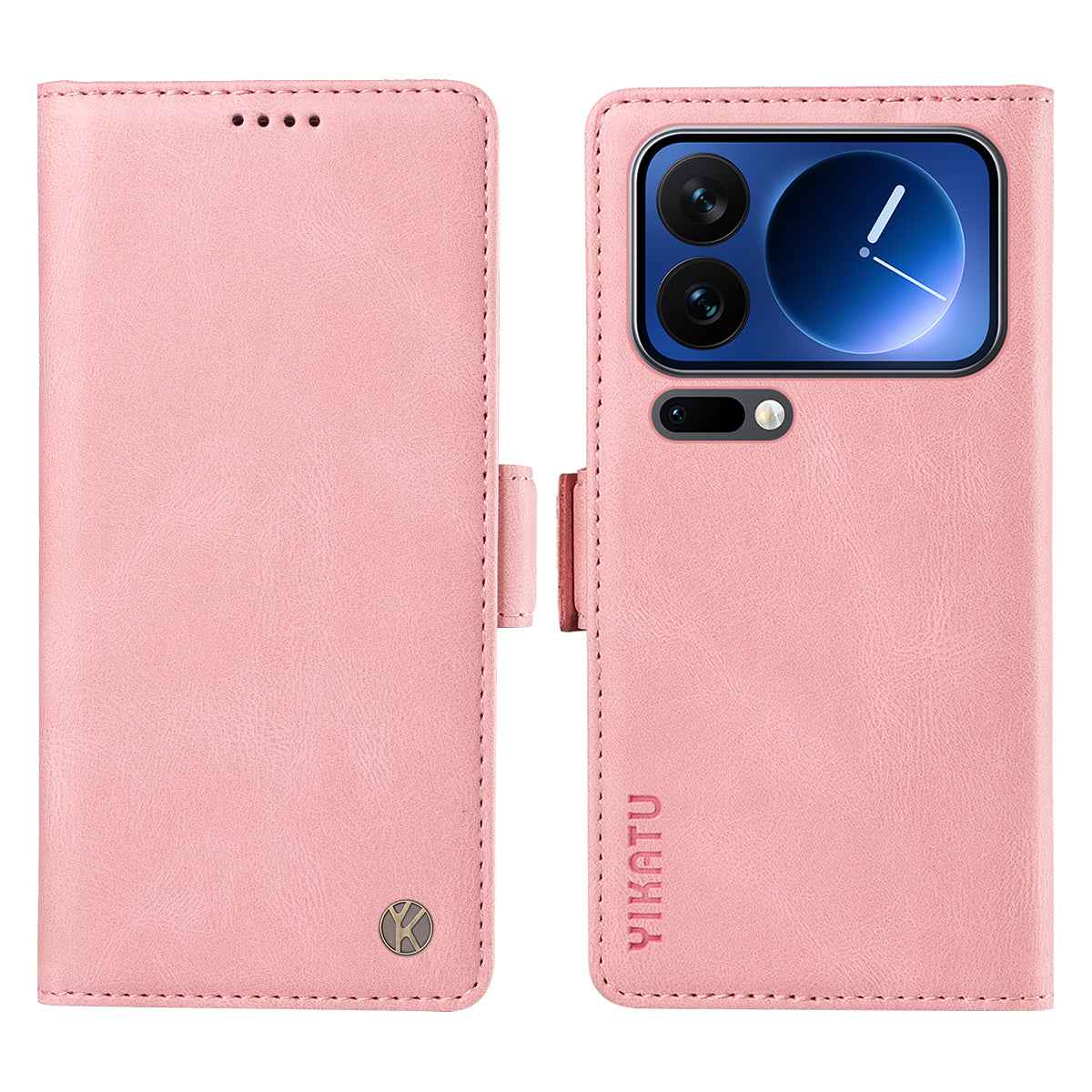 For Xiaomi 17 Pro Leather Case YIKATU YK-005 Skin-touch Feeling Wallet Phone Cover - Pink