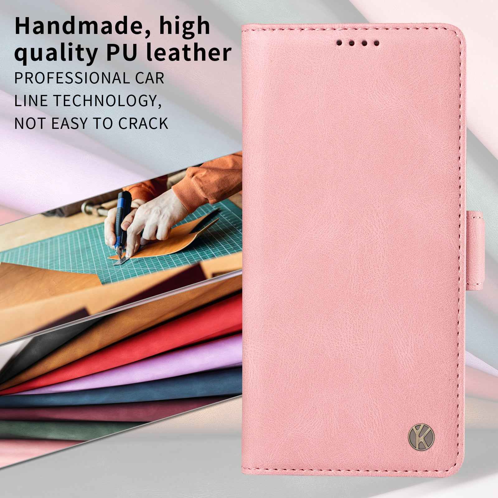 For Xiaomi 17 Pro Leather Case YIKATU YK-005 Skin-touch Feeling Wallet Phone Cover - Pink