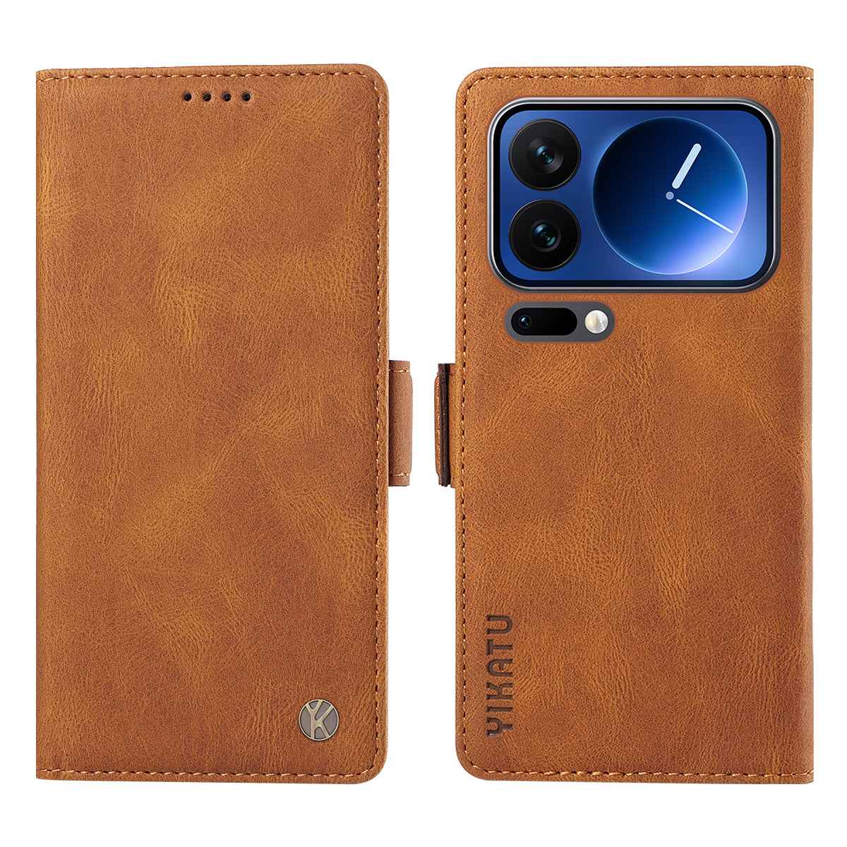 For Xiaomi 17 Pro Leather Case YIKATU YK-005 Skin-touch Feeling Wallet Phone Cover - Brown