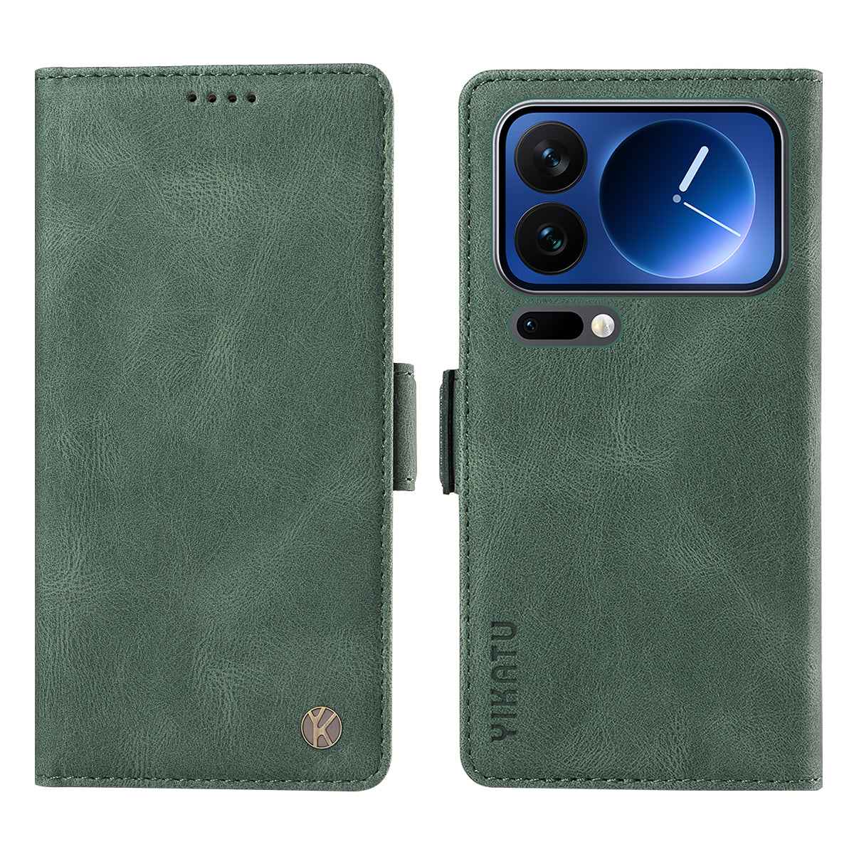 For Xiaomi 17 Pro Leather Case YIKATU YK-005 Skin-touch Feeling Wallet Phone Cover - Green