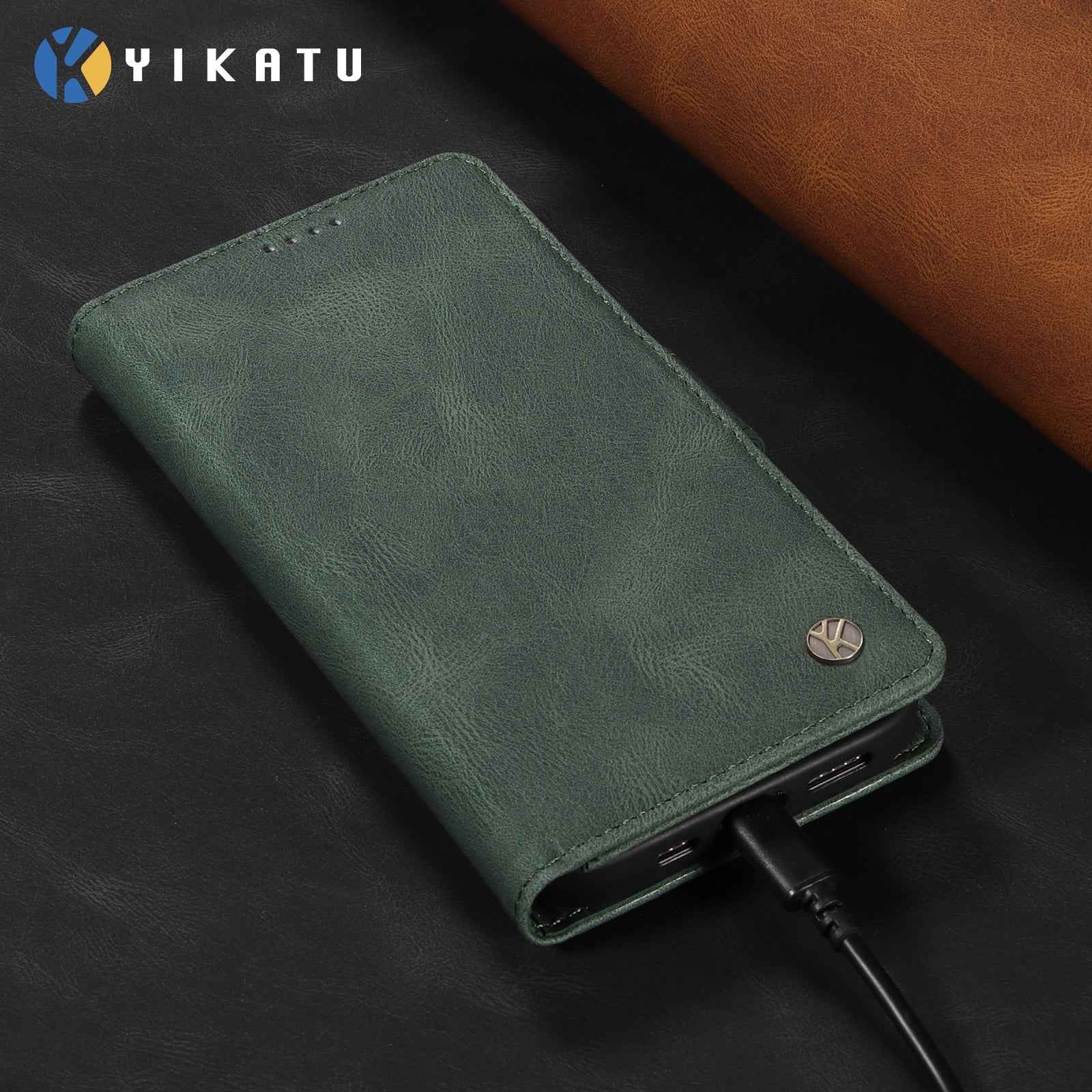 For Xiaomi 17 Pro Leather Case YIKATU YK-005 Skin-touch Feeling Wallet Phone Cover - Green