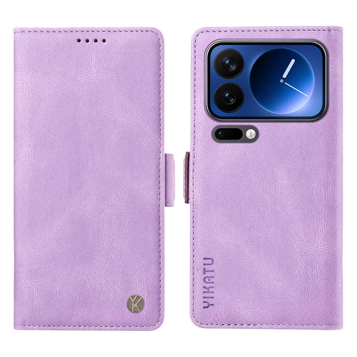 For Xiaomi 17 Pro Leather Case YIKATU YK-005 Skin-touch Feeling Wallet Phone Cover - Purple