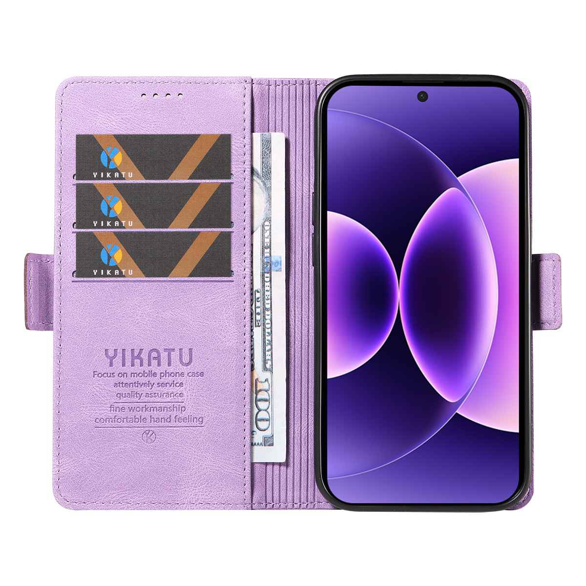 For Xiaomi 17 Pro Leather Case YIKATU YK-005 Skin-touch Feeling Wallet Phone Cover - Purple