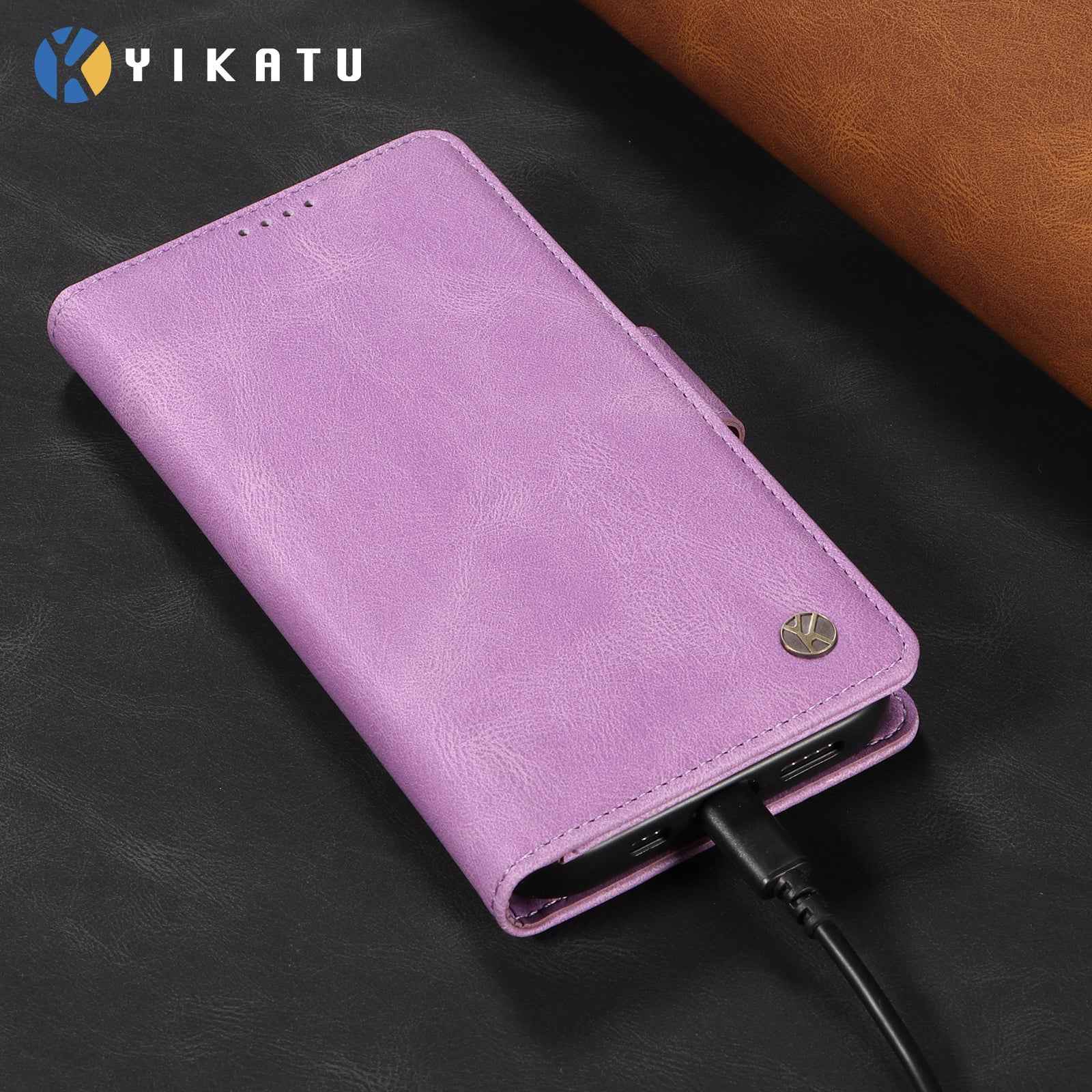 For Xiaomi 17 Pro Leather Case YIKATU YK-005 Skin-touch Feeling Wallet Phone Cover - Purple