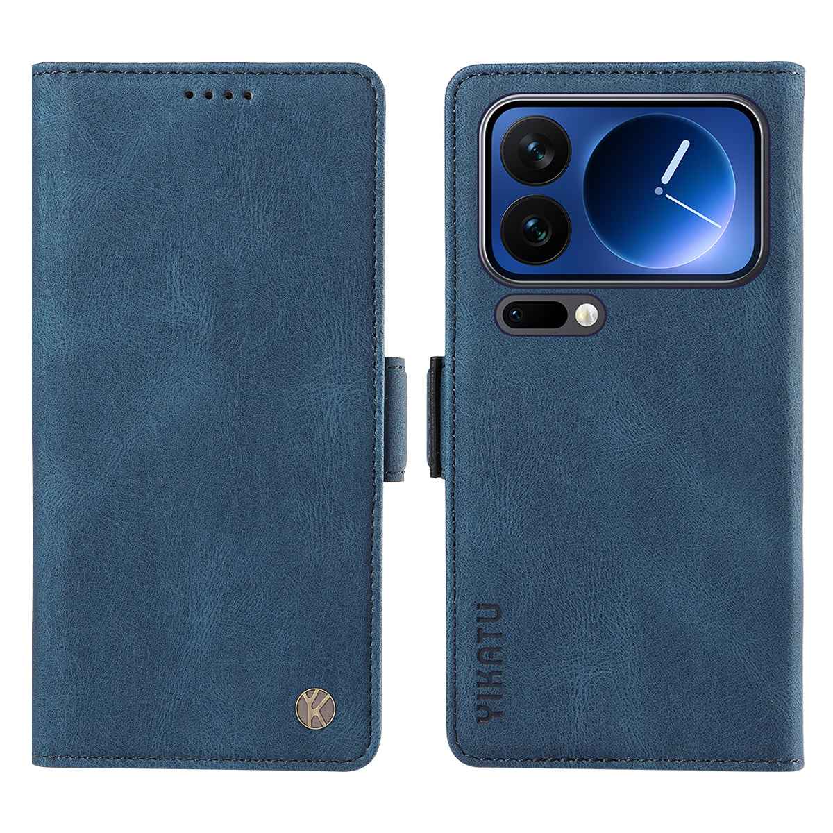 For Xiaomi 17 Pro Leather Case YIKATU YK-005 Skin-touch Feeling Wallet Phone Cover - Blue