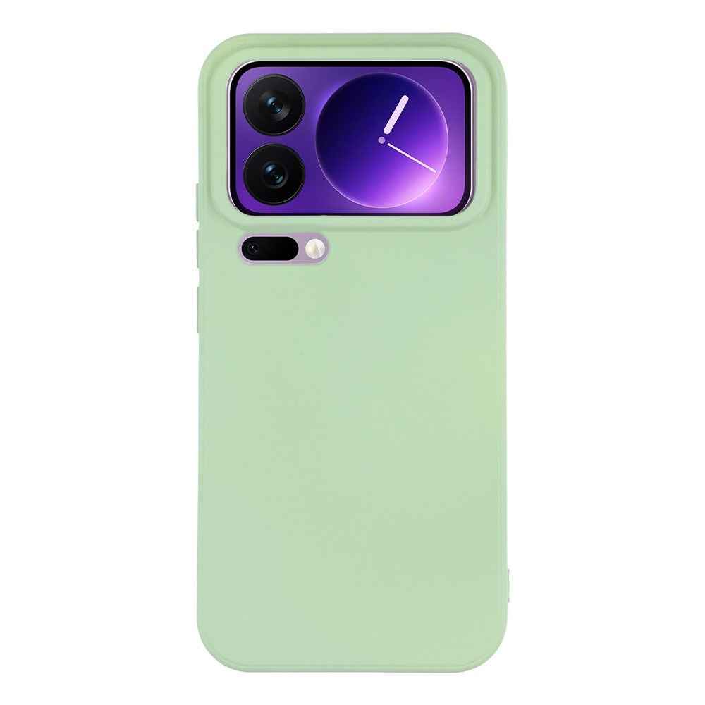 For Xiaomi 17 Pro Case TPU Back Soft Anti-Scratch Fiber Lining Phone Cover - Matcha Green