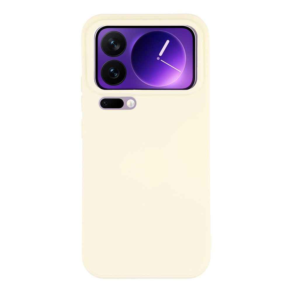 For Xiaomi 17 Pro Case TPU Back Soft Anti-Scratch Fiber Lining Phone Cover - White
