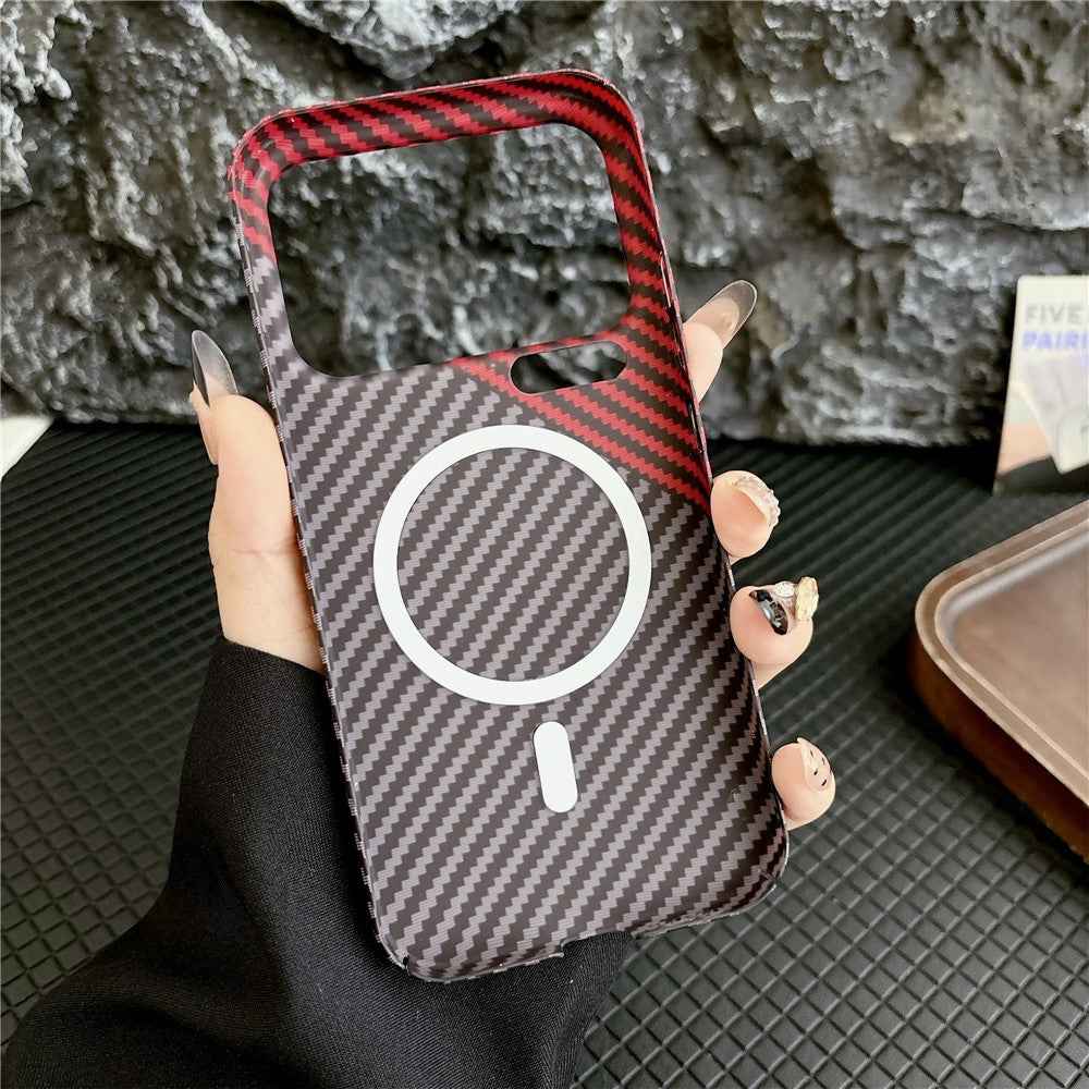 For Xiaomi 17 Pro Case Carbon Fiber Texture PC + TPU Phone Cover Magnetic Case - Black