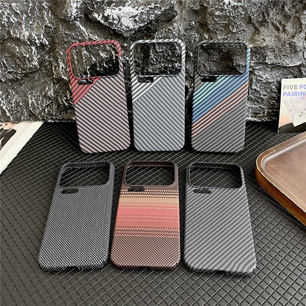 For Xiaomi 17 Pro Max Case Carbon Fiber Texture PC + TPU Phone Cover Magnetic Case - Sunset