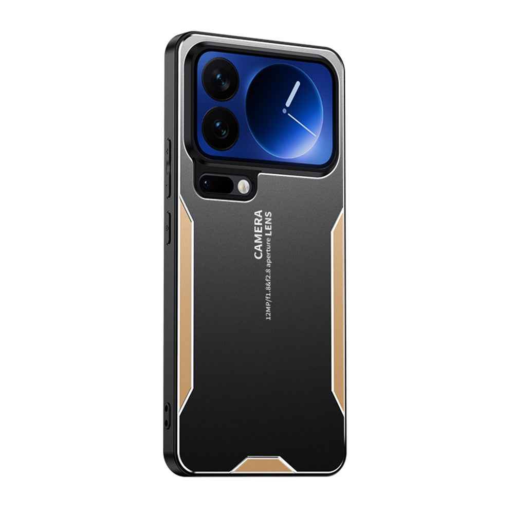 For Xiaomi 17 Pro Phone Case Aluminium Alloy TPU PC Back Cover - Gold