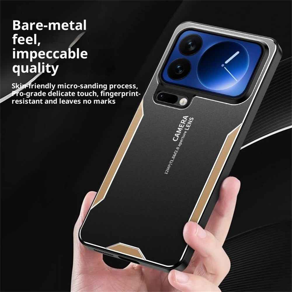 For Xiaomi 17 Pro Phone Case Aluminium Alloy TPU PC Back Cover - Gold