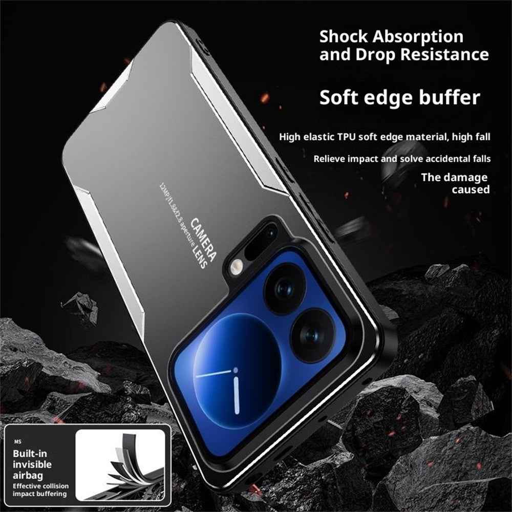 For Xiaomi 17 Pro Phone Case Aluminium Alloy TPU PC Back Cover - Gold