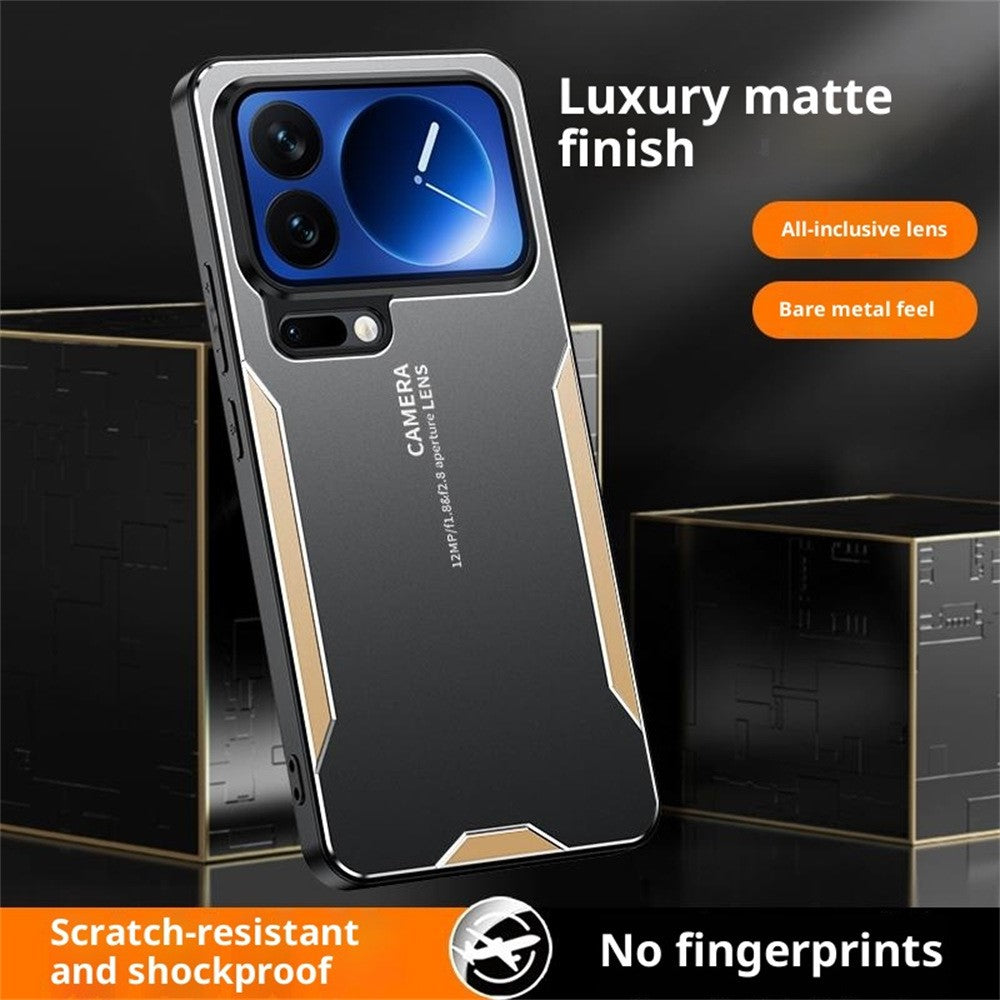 For Xiaomi 17 Pro Max Phone Case Aluminium Alloy TPU PC Back Cover - Gold