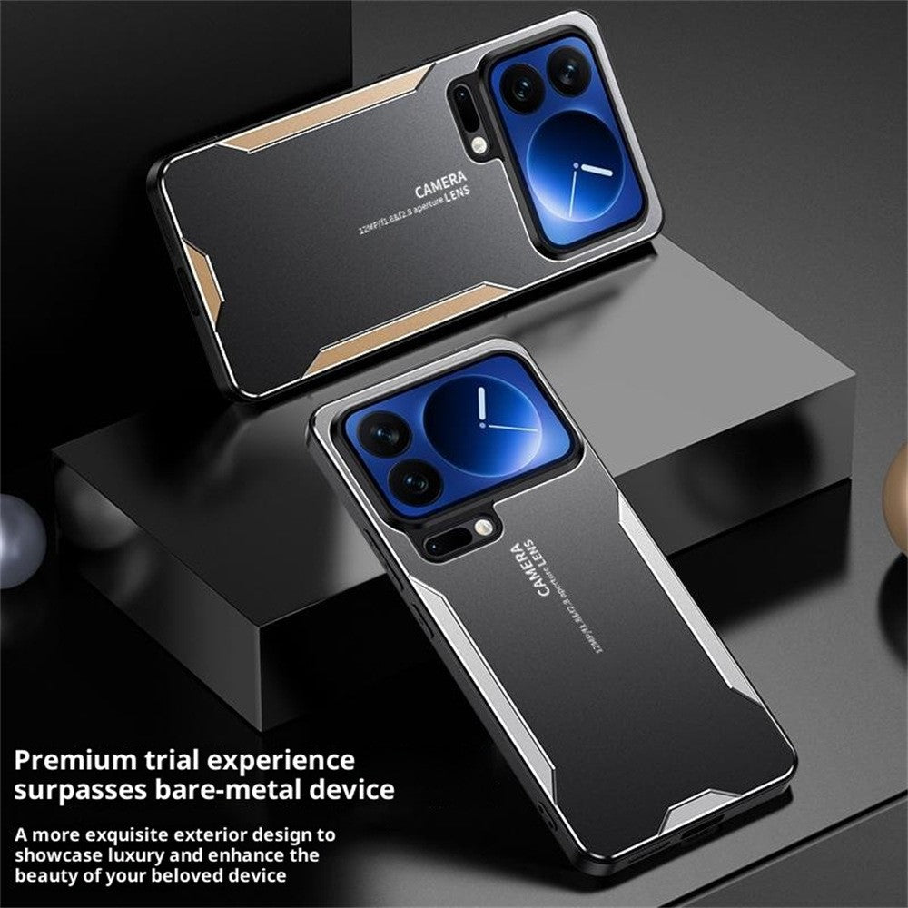 For Xiaomi 17 Pro Max Phone Case Aluminium Alloy TPU PC Back Cover - Gold