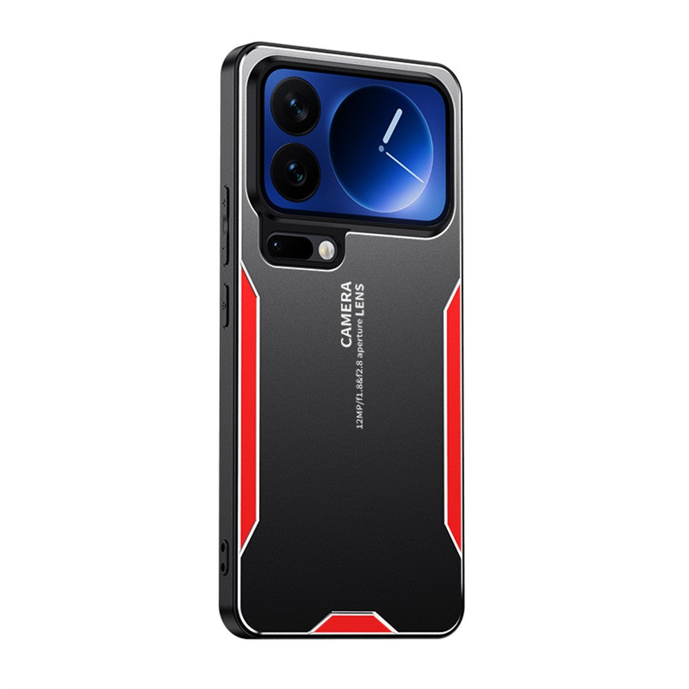 For Xiaomi 17 Pro Max Phone Case Aluminium Alloy TPU PC Back Cover - Red