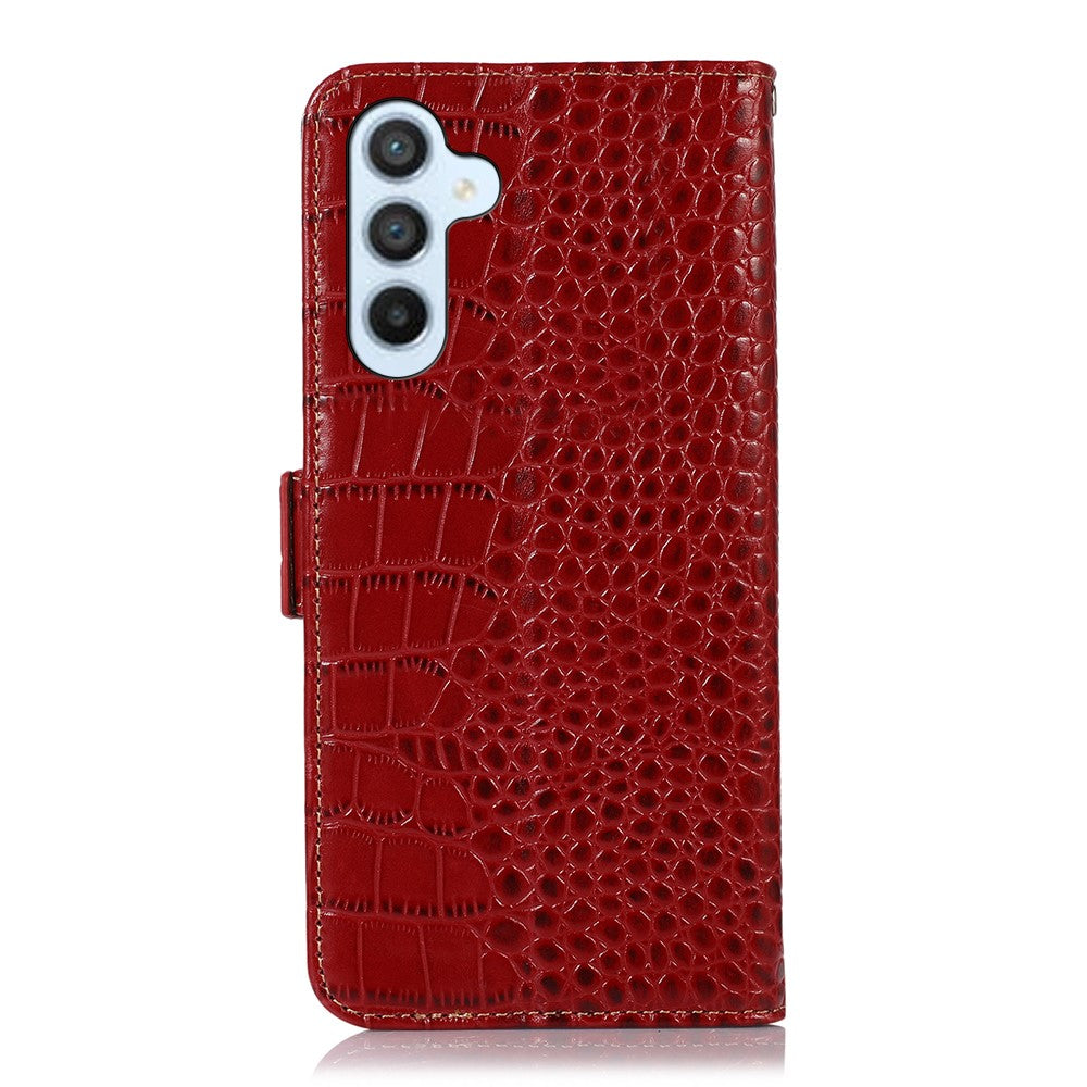 For-Samsung-Galaxy-S26-/-S26-Pro-Case-RFID-Blocking-Wallet-Crocodile-Texture-Genuine-Cow-Leather-Phone-Cover-Red