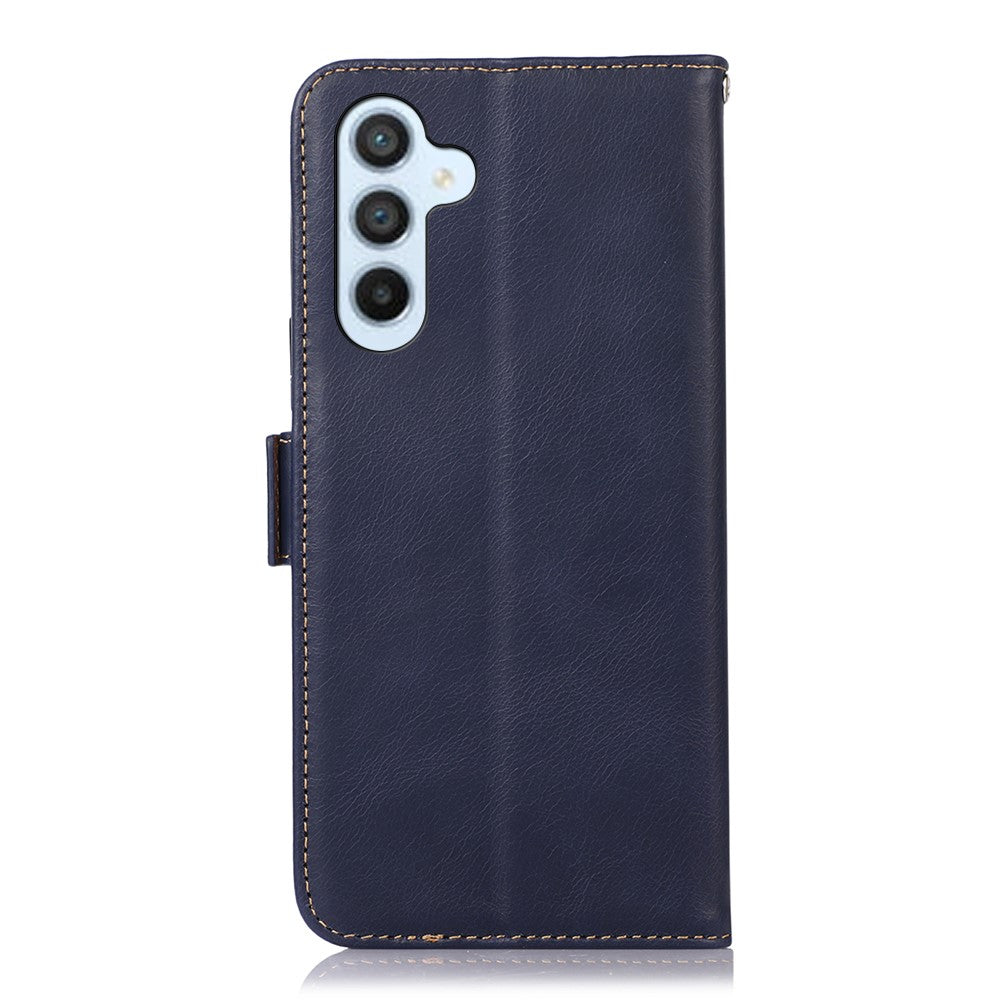 For-Samsung-Galaxy-S26-/-S26-Pro-Case-RFID-Blocking-Genuine-Cow-Leather-Wallet-Phone-Cover-Blue