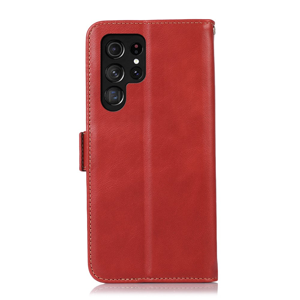 For-Samsung-Galaxy-S26-Ultra-Case-RFID-Blocking-Genuine-Cow-Leather-Wallet-Phone-Cover-Red