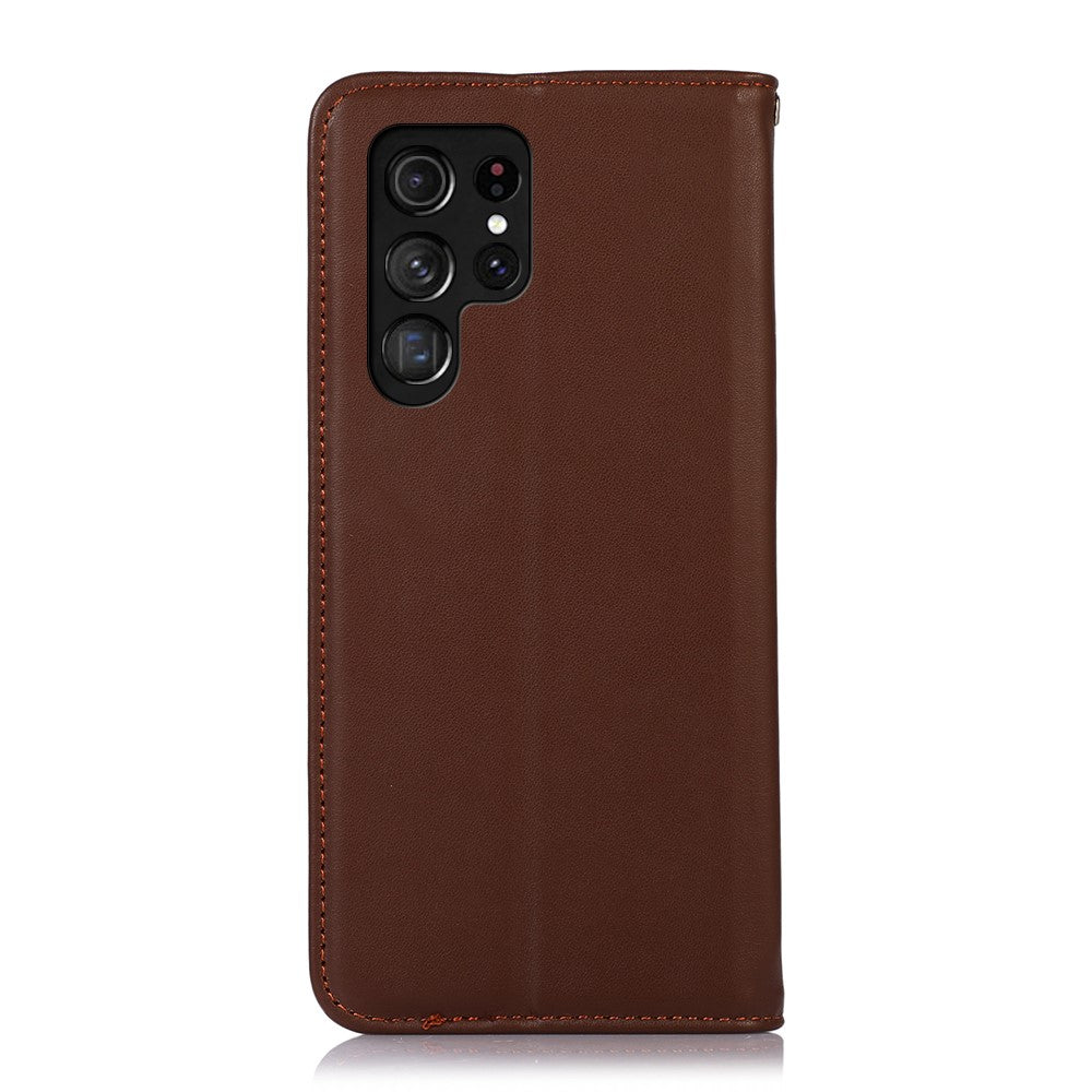 KHAZNEH-For-Samsung-Galaxy-S26-Ultra-Case-Wallet-Genuine-Cow-Leather-Phone-Cover-Nappa-Texture-Brown