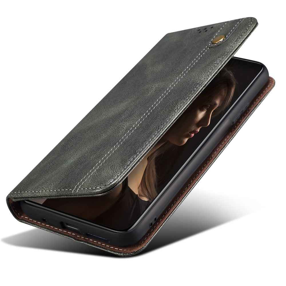 For Xiaomi 17 Pro Case Crazy Horse Texture Waxy Leather Wallet Stand Phone Cover - Green