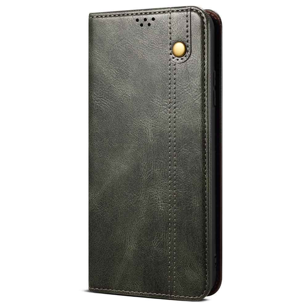 For Xiaomi 17 Pro Case Crazy Horse Texture Waxy Leather Wallet Stand Phone Cover - Green