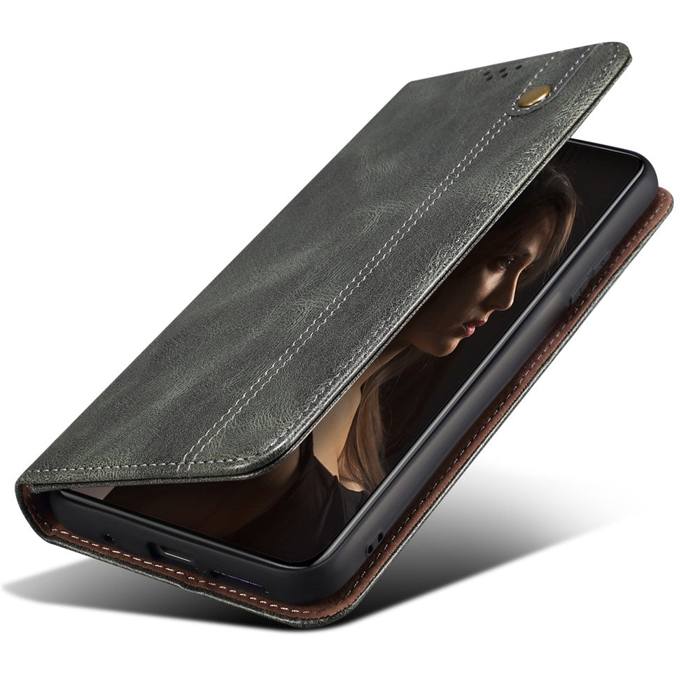 For Xiaomi 17 Pro Max Case Crazy Horse Texture Waxy Leather Wallet Stand Phone Cover - Green