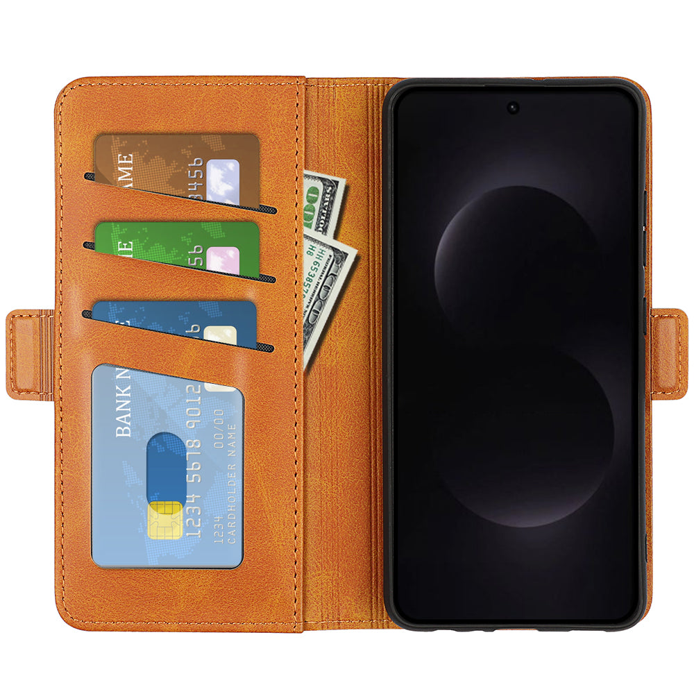 For-Samsung-Galaxy-S26-Ultra-Case-Calf-Texture-Leather-Wallet-Phone-Cover-Yellow