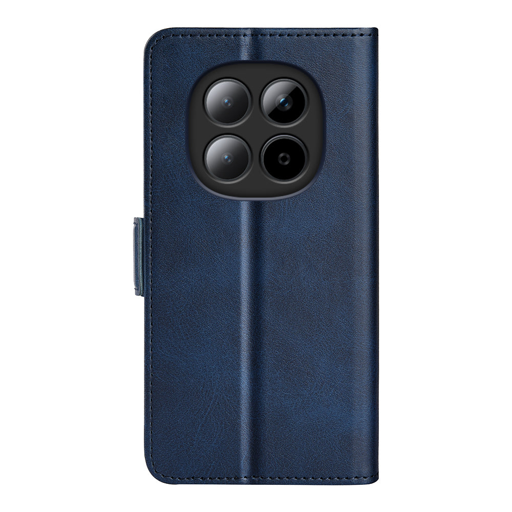 For Xiaomi Poco M8 Pro 5G / Redmi Note 15 Pro+ 5G (Global) Case Calf Texture Leather Wallet Phone Cover -  Blue
