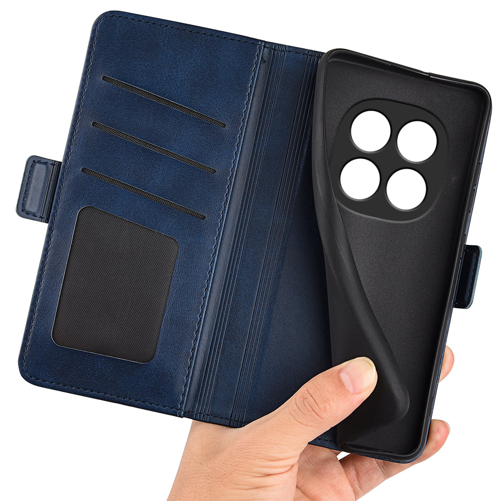 For Xiaomi Poco M8 Pro 5G / Redmi Note 15 Pro+ 5G (Global) Case Calf Texture Leather Wallet Phone Cover -  Blue