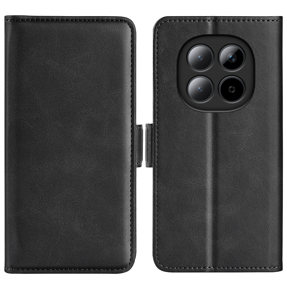For Xiaomi Redmi Note 15 Pro 5G (Global) Case Calf Texture Leather Wallet Phone Cover - Black