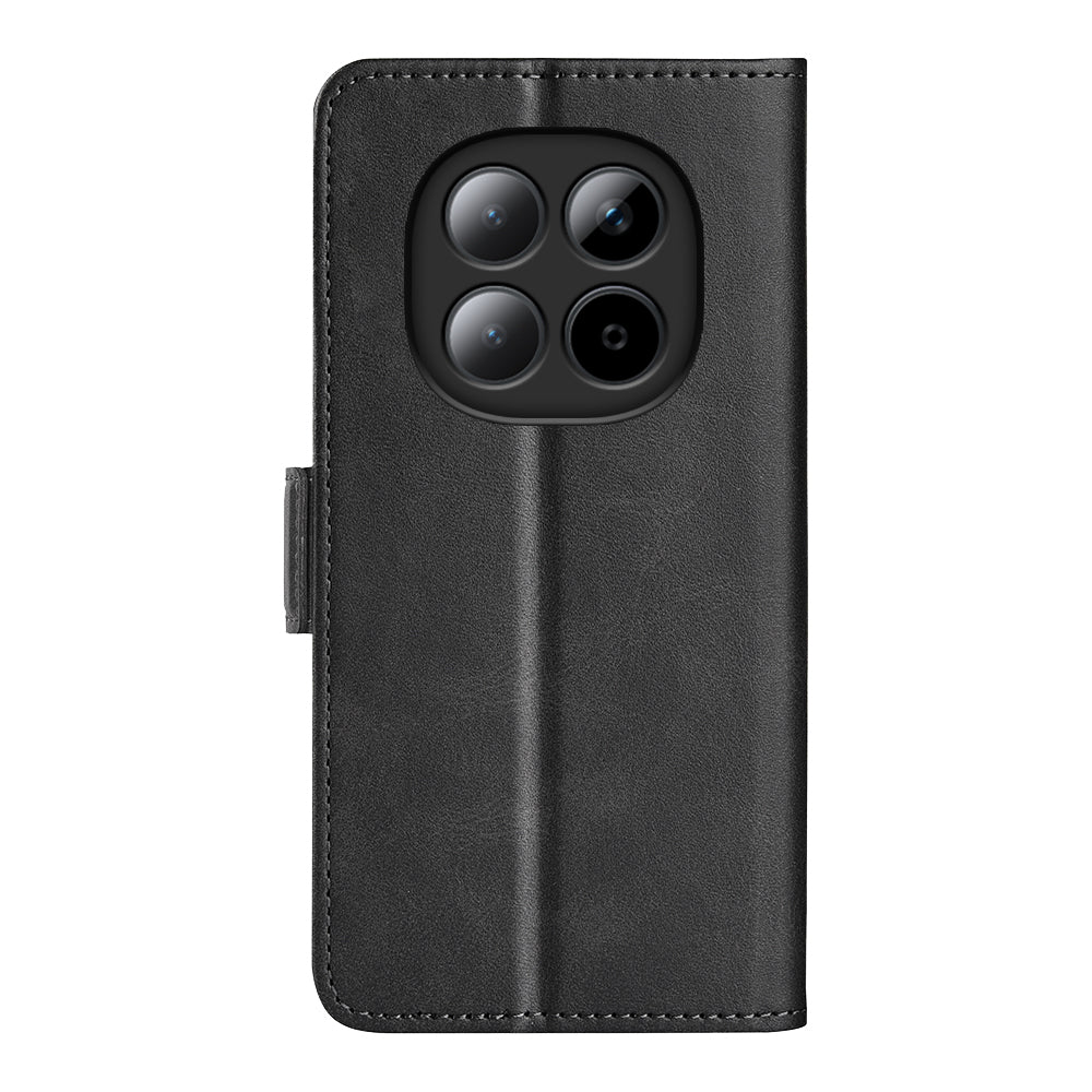 For Xiaomi Redmi Note 15 Pro 5G (Global) Case Calf Texture Leather Wallet Phone Cover - Black