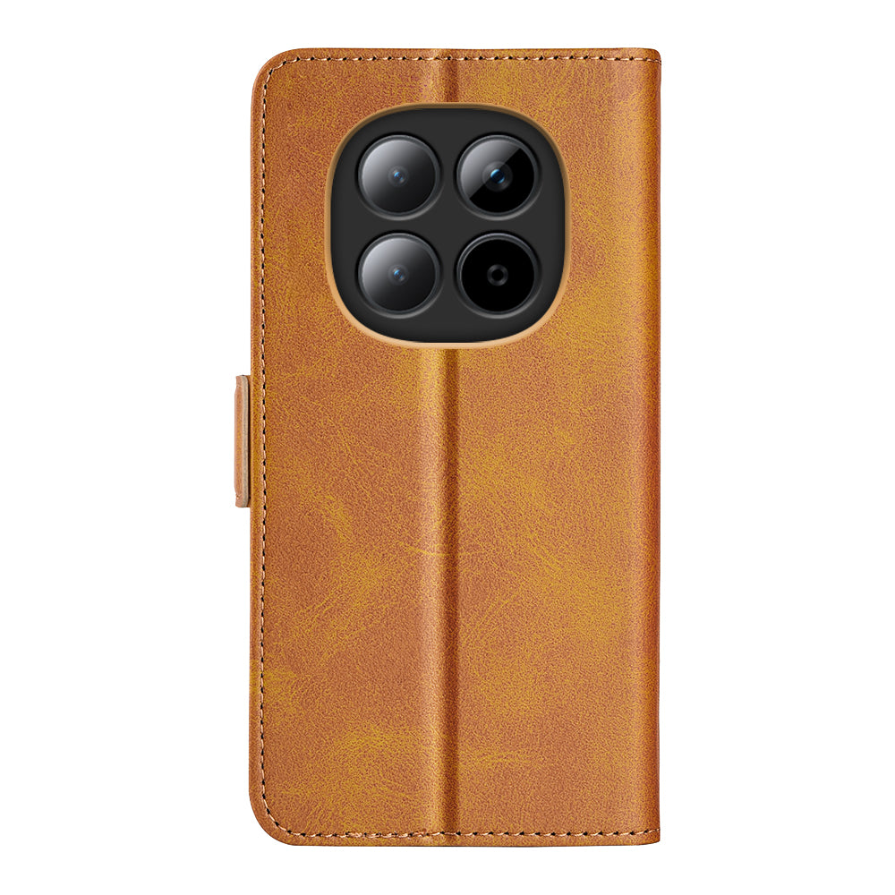 For Xiaomi Redmi Note 15 Pro 5G (Global) Case Calf Texture Leather Wallet Phone Cover -  Yellow