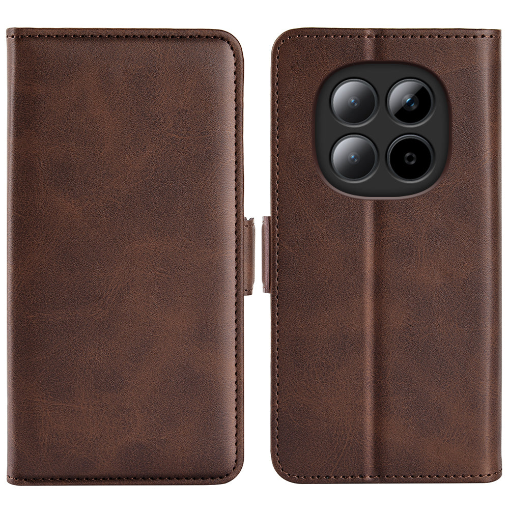 For Xiaomi Redmi Note 15 Pro 5G (Global) Case Calf Texture Leather Wallet Phone Cover -  Brown